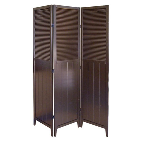 Pulvinar Shutter Door 3-Panel Room Divider Espresso PU1338291